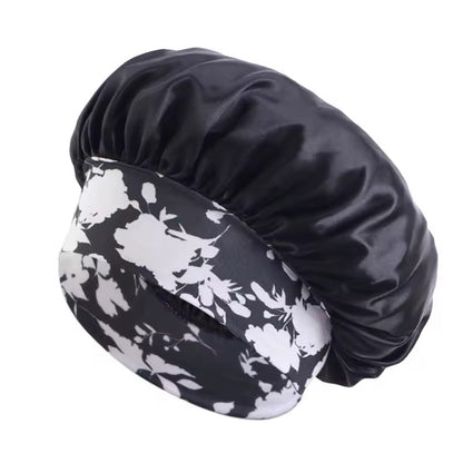 Large Printed Bonnet Bohemian Style Satin Silk Bonnet Hat Custom