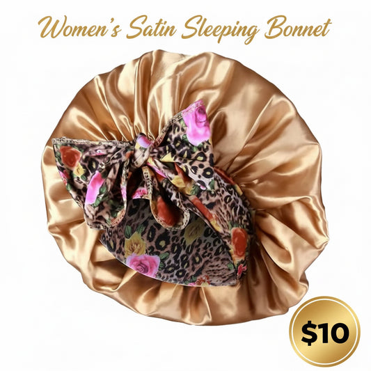 Women's Bow Decor Satin Sleeping Bonnet, Casual Comfortable Hair Care Bonnet, Soft Sleeping Bonnet for Women & Girls, Bonnets for Sleeping