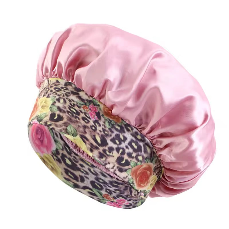 Large Printed Bonnet Bohemian Style Satin Silk Bonnet Hat Custom