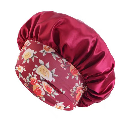 Large Printed Bonnet Bohemian Style Satin Silk Bonnet Hat Custom