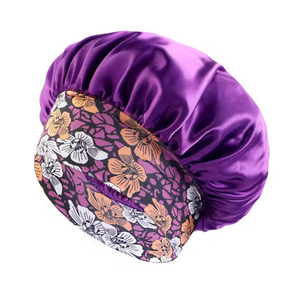 Large Printed Bonnet Bohemian Style Satin Silk Bonnet Hat Custom
