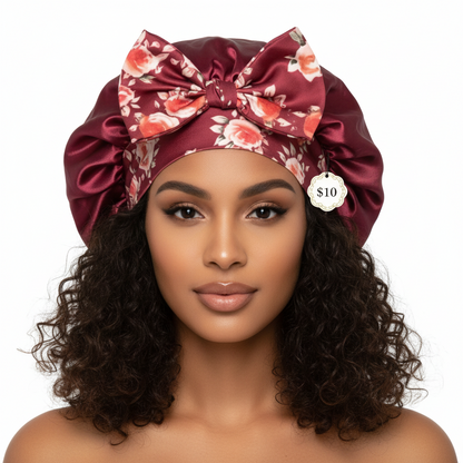 Women's Bow Decor Satin Sleeping Bonnet, Casual Comfortable Hair Care Bonnet, Soft Sleeping Bonnet for Women & Girls, Bonnets for Sleeping