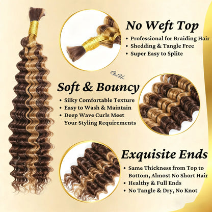 Braiding Hair For Boho Braids Natural Black Deep Curly Wave Hair Extensions –Smooth Flow, True to Length, Natural Black Beauty