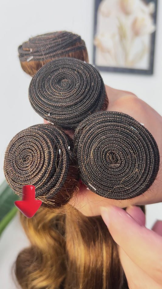 4/27 Highlight Brown Body Wave Bundles Hair Set